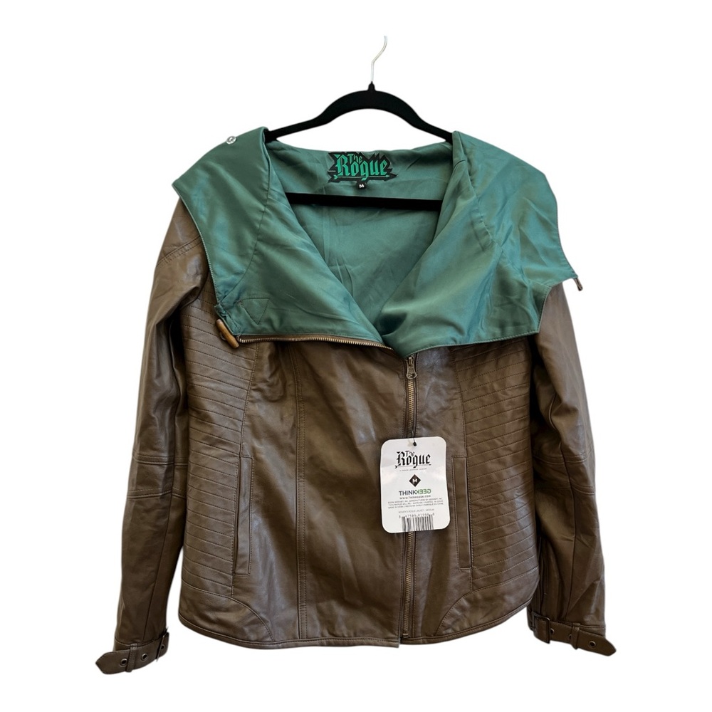 NEW Rogue Women's Vegan Leather Jacket in Brown and Green